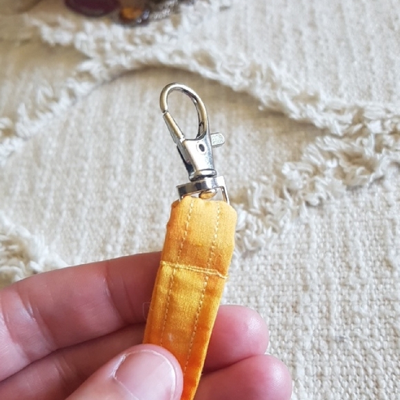 Patch & Roam one of a kind zero waste Tangerine Tie dye  Keychain Wristlet - Picture 7 of 7